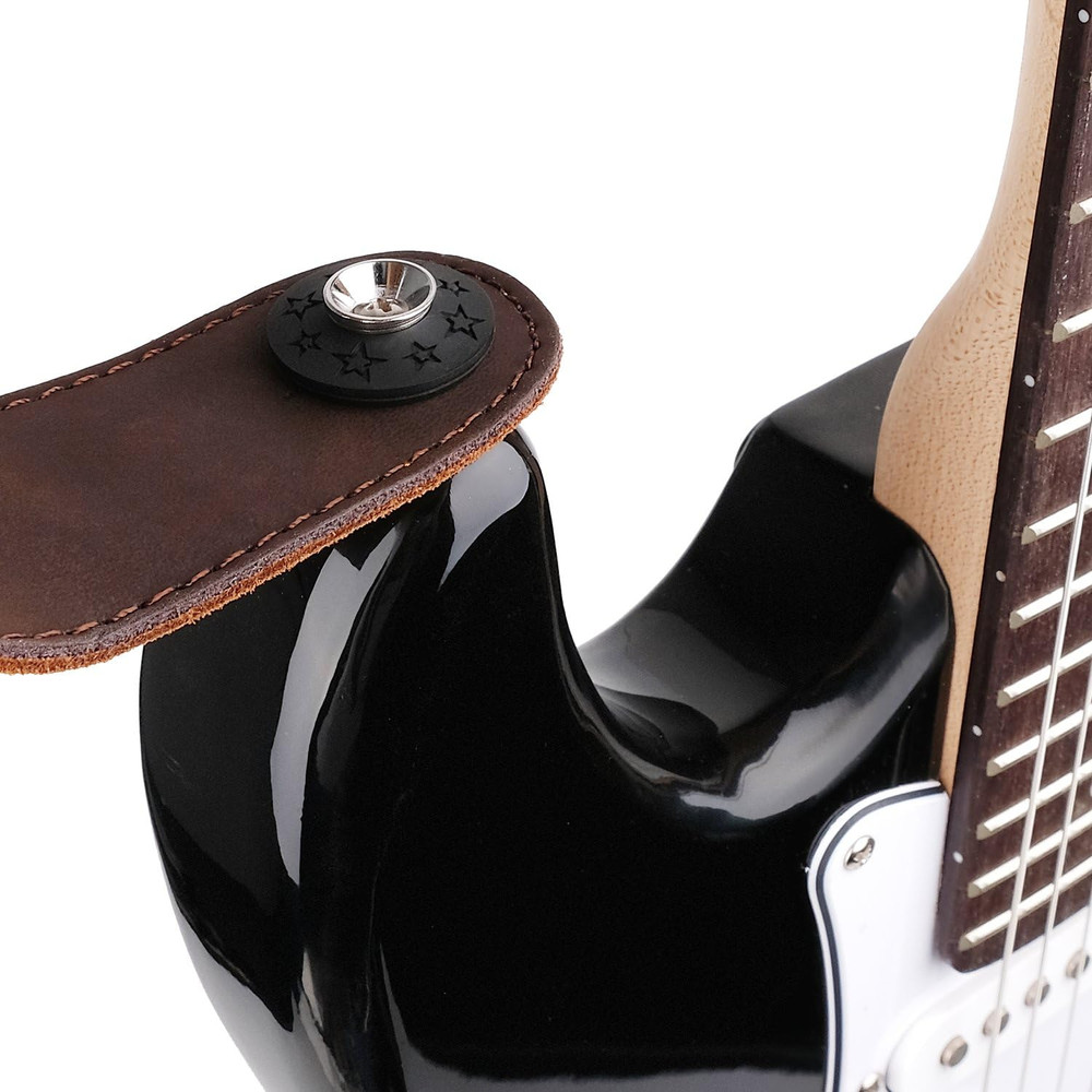 Guitar Strap Locks Premium Strap Blocks Guitar Protector Black, 6Pair