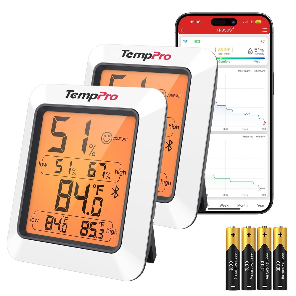 TempPro Hygrometer Thermometer for House, Bluetooth Room Indoor