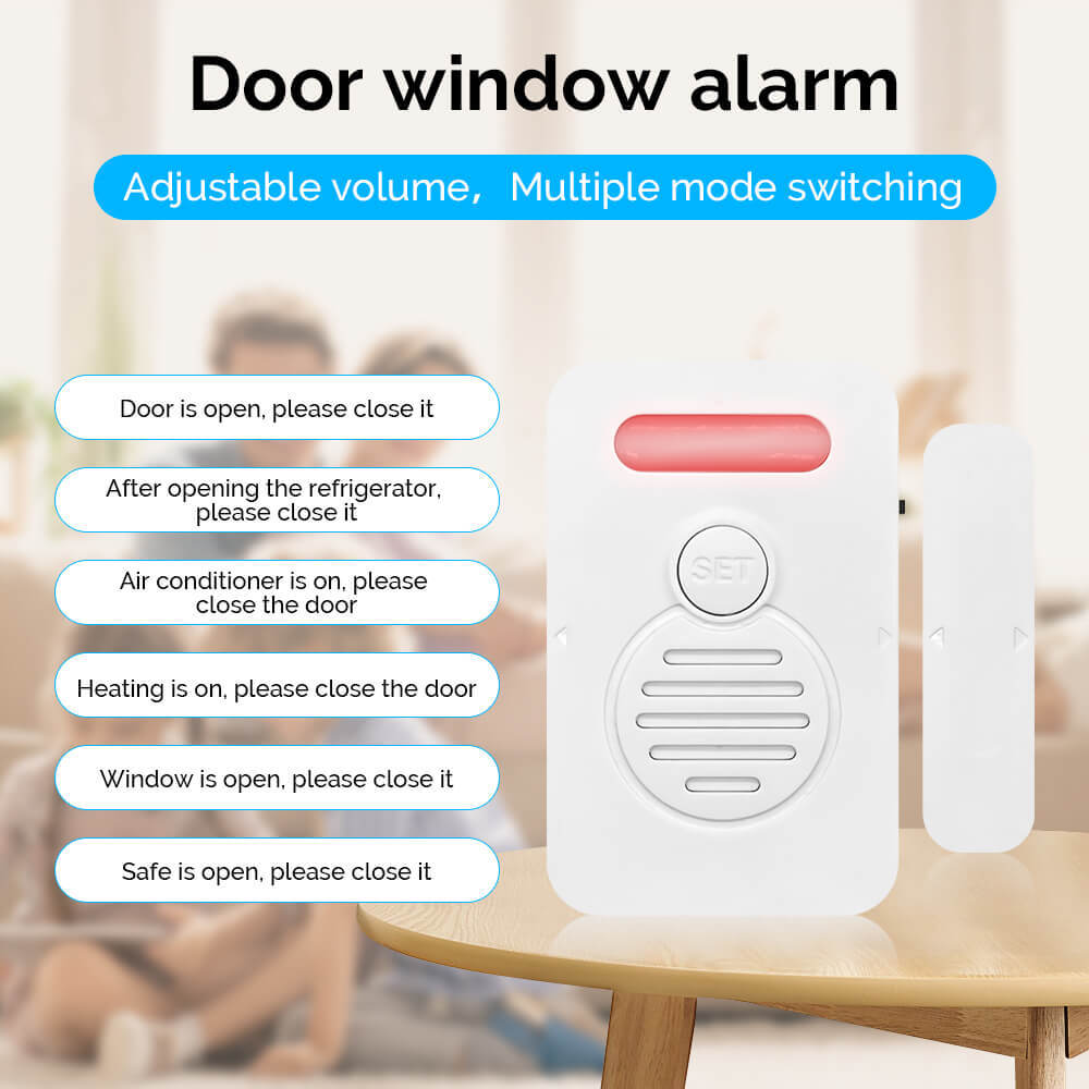 Wireless Voice Door Alarms When Opened 90dB Adjustable Volume Window Alert 4Pack