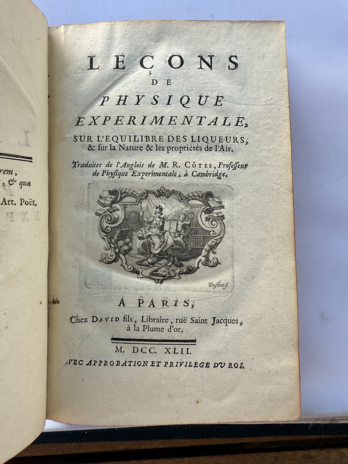 1742 LECONS DE PHYSIQUE EXPERIMENTALE SUR DE EQUILIBRE 6 PLATES VG+ CONDITIONS
