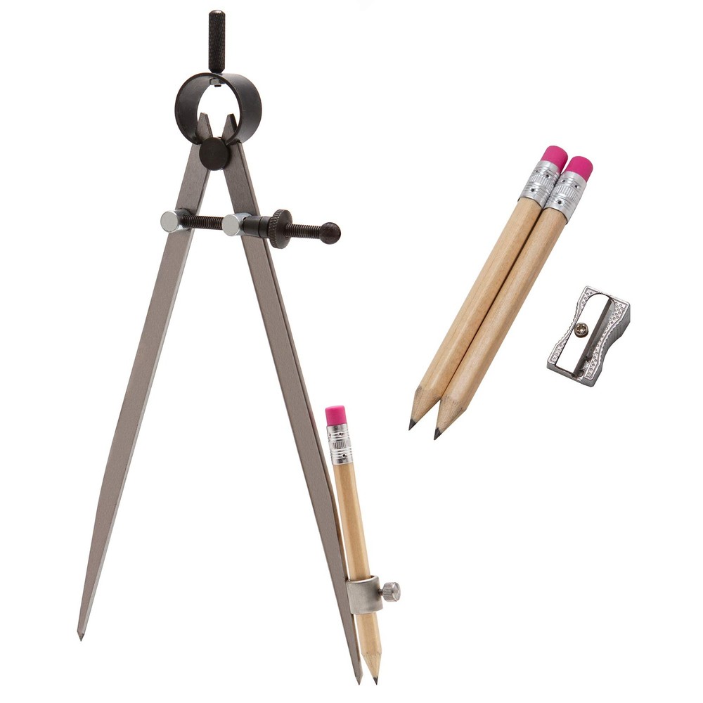 ALLY Tools 8 Inch Precision Locking Spring Divider/Woodworking Compass with P...