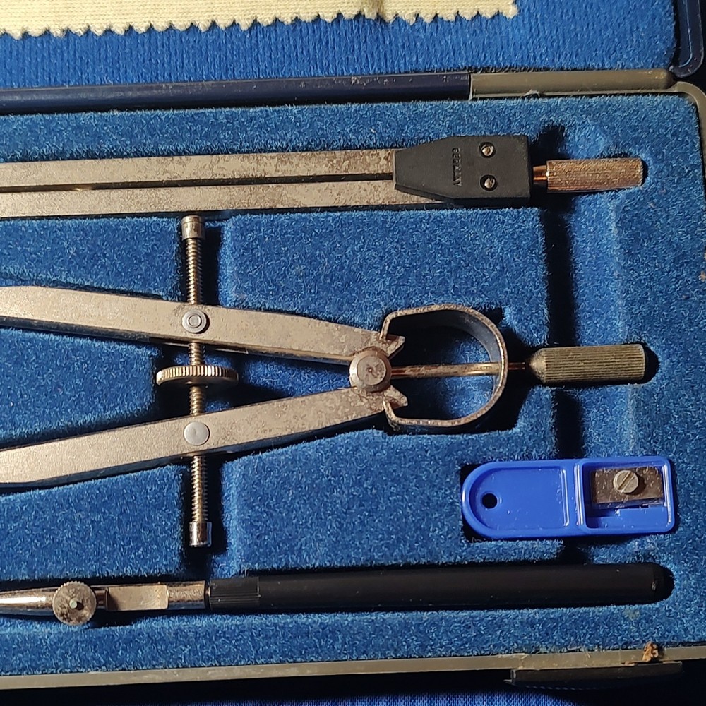 ALVIN 525B Precision Drawing Instruments Set Made in Germany Drafting Compass
