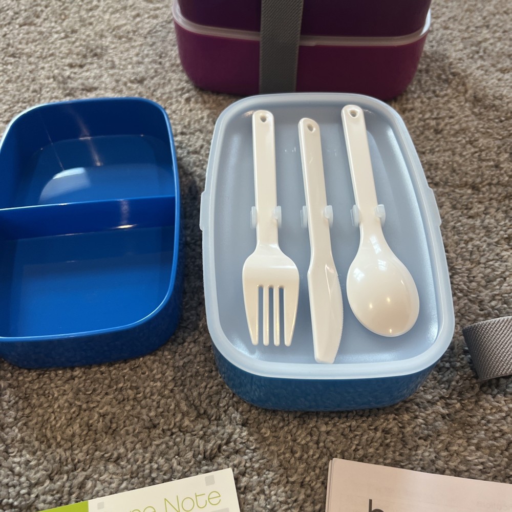 2 Bentgo Classic All-in-One Stackable Lunch Box with Flatware (His & Hers)