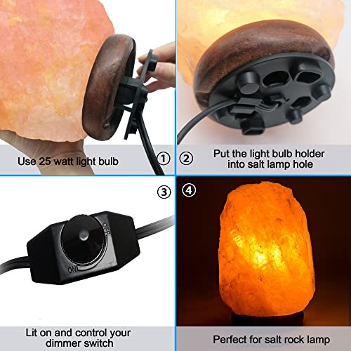 Salt Lamp Cord & Six Extra Bulbs, & Bulbs