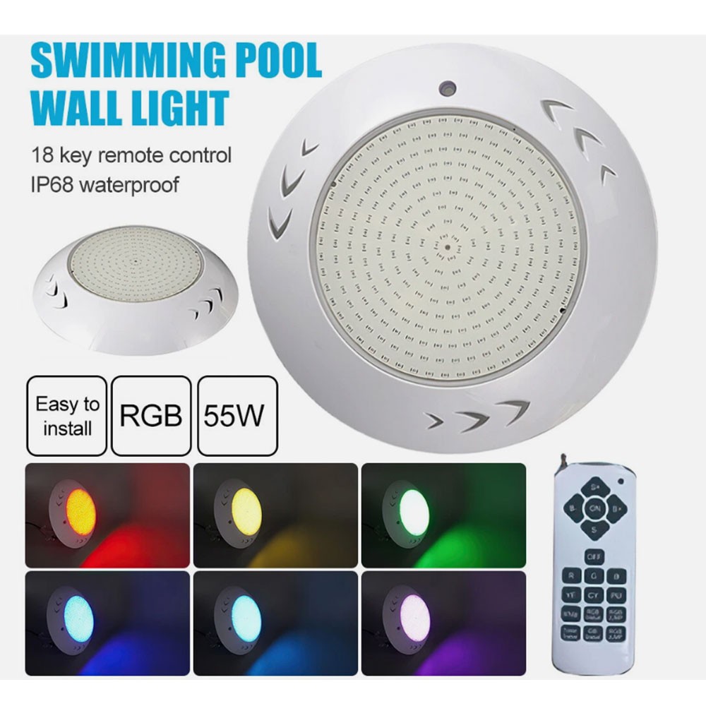 Remote Control Memory Function Resin Filled Swimming Pool LED Light 12V RGB