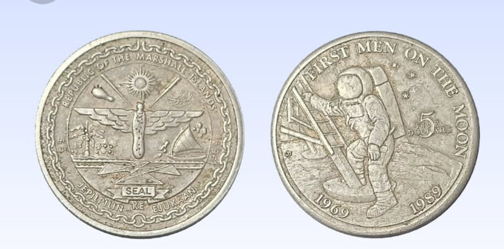 Marshall Islands 5 Dollars, 1988, U.S. Space Shuttle - Discovery