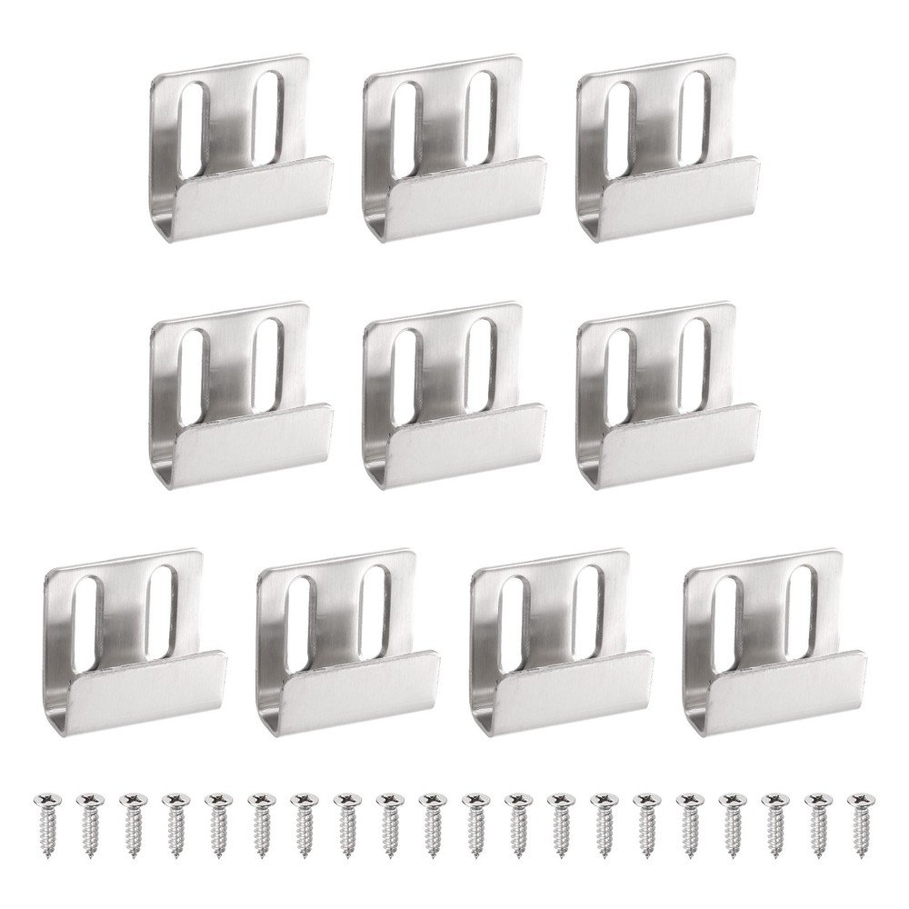 10 Pcs Adjustable Tile Hooks, Silver, Width 10mm (3/8")