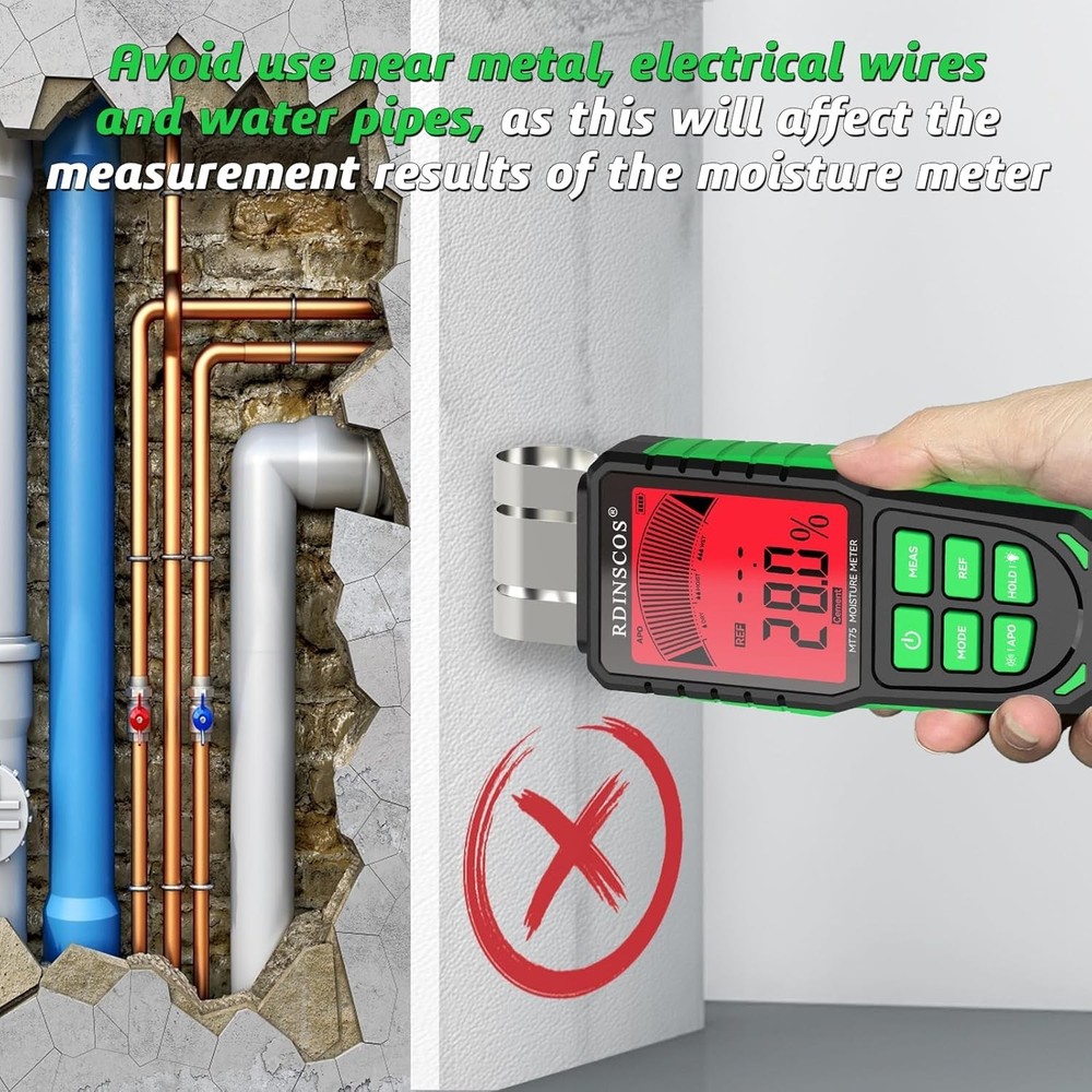 Professional Moisture Detector with Backlit LCD & REF Mode for Reliable Readings