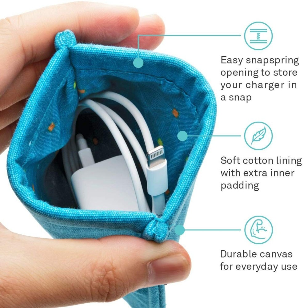 (2 pack) UT Wire Pocket Snap & Store Mobile Charger Case Pouch
