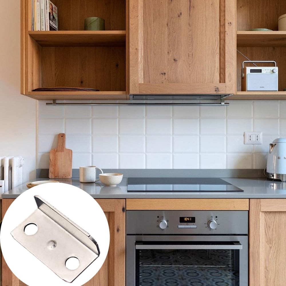 20 Pcs Angled Drawer Lock Strike Plate, L Shaped Silver