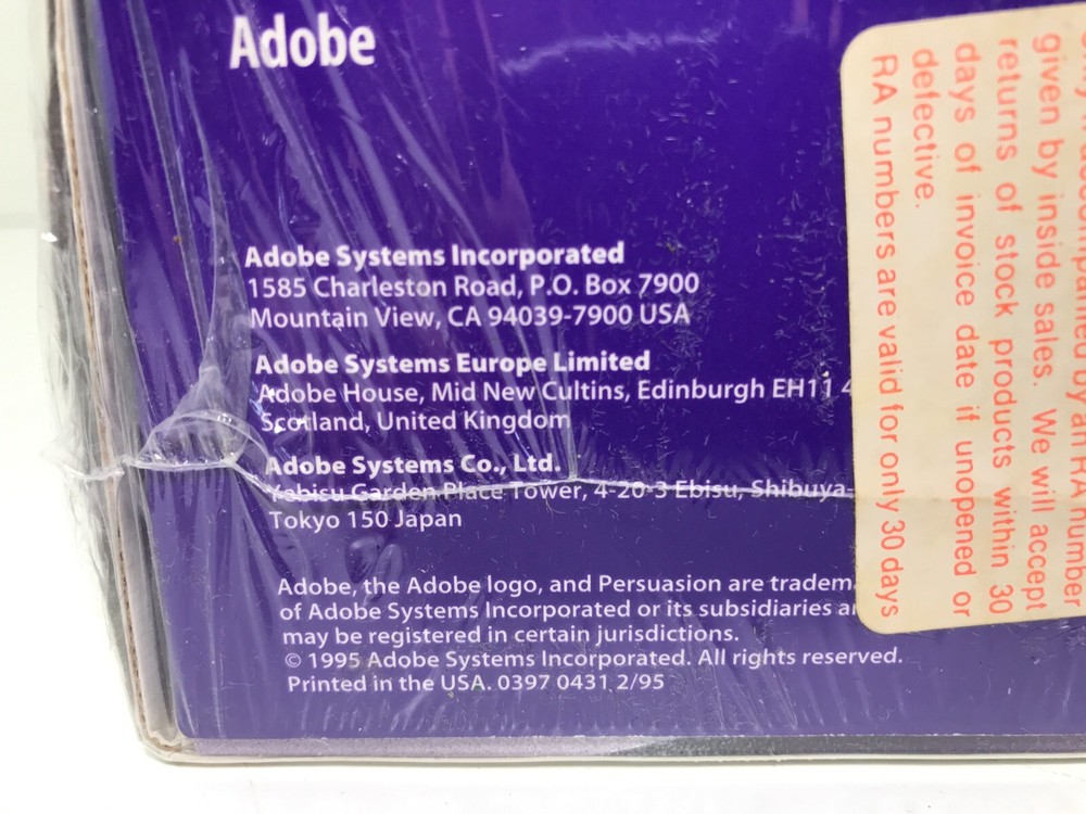 SEALED Adobe Persuasion 3.0 Macintosh 3D Charting Presentation Big Box Software