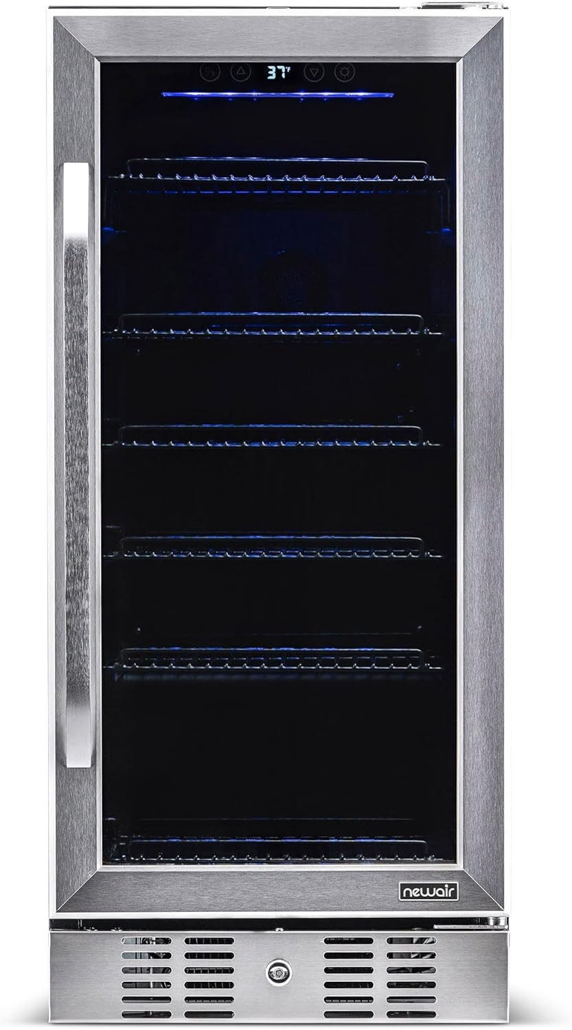 Newair ABR-960-RB 15" Built-in Beverage Fridge, 96 Cans - Certified Refurbished