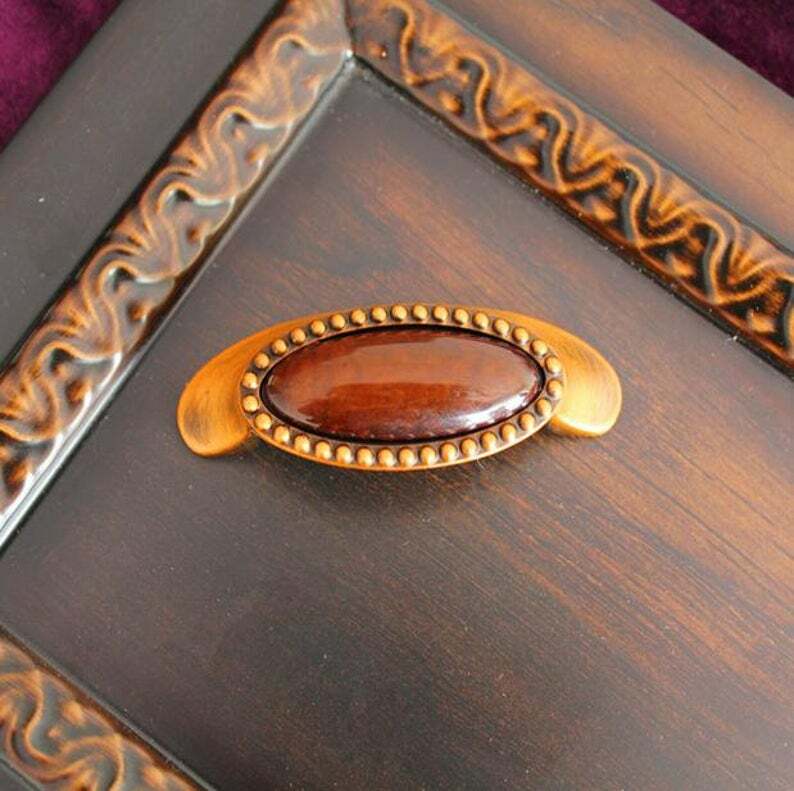 Chic amber Drawer Pull Handles Dresser Knobs Antique Kitchen Cabinet Door Handle