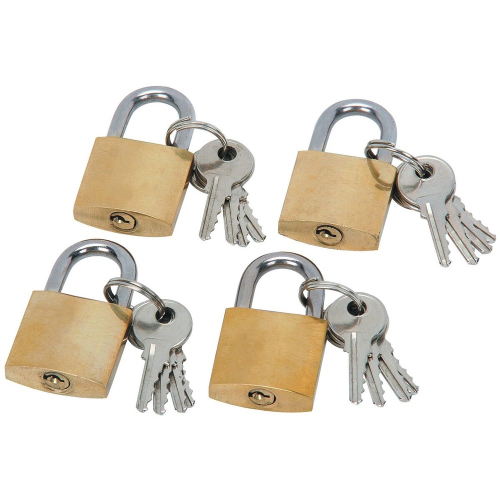 4-Pack Mini Padlock Luggage Locks with Keys, 22mm