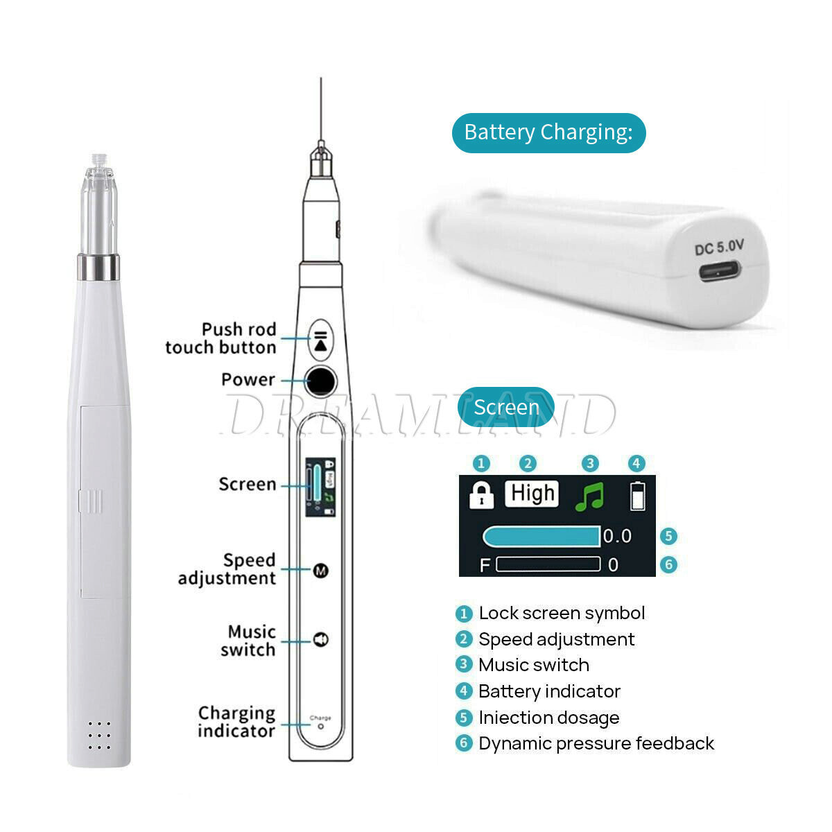 Electric Dental Painless Oral Local Anesthesia Delivery Device Injection Pen USA