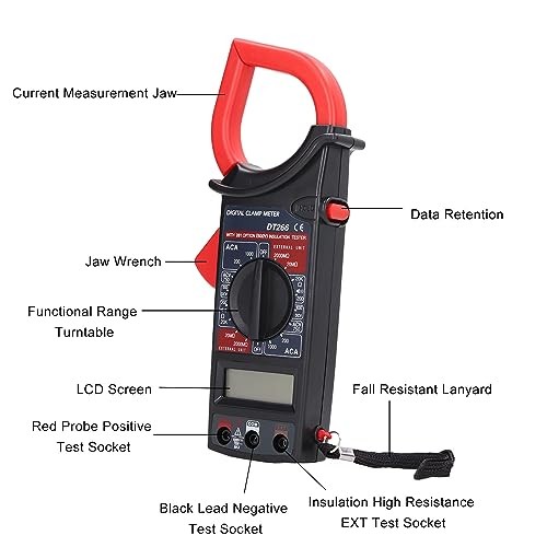 Digital Clamp Meter AC DC Auto Range Clamp Multimeter w/Beeper 1000A Voltage