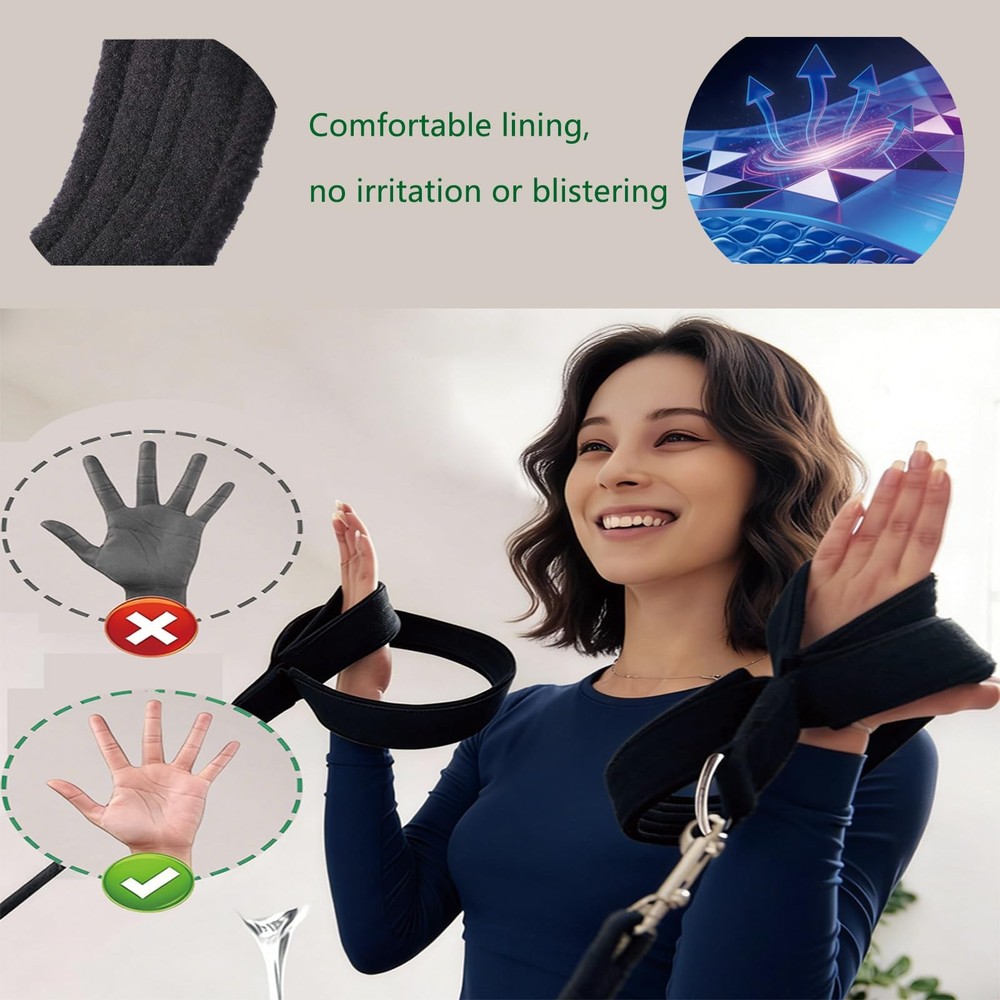 Pilates Double Loop Straps with Extra Padding, Adjustable D Ring Reformer Str...