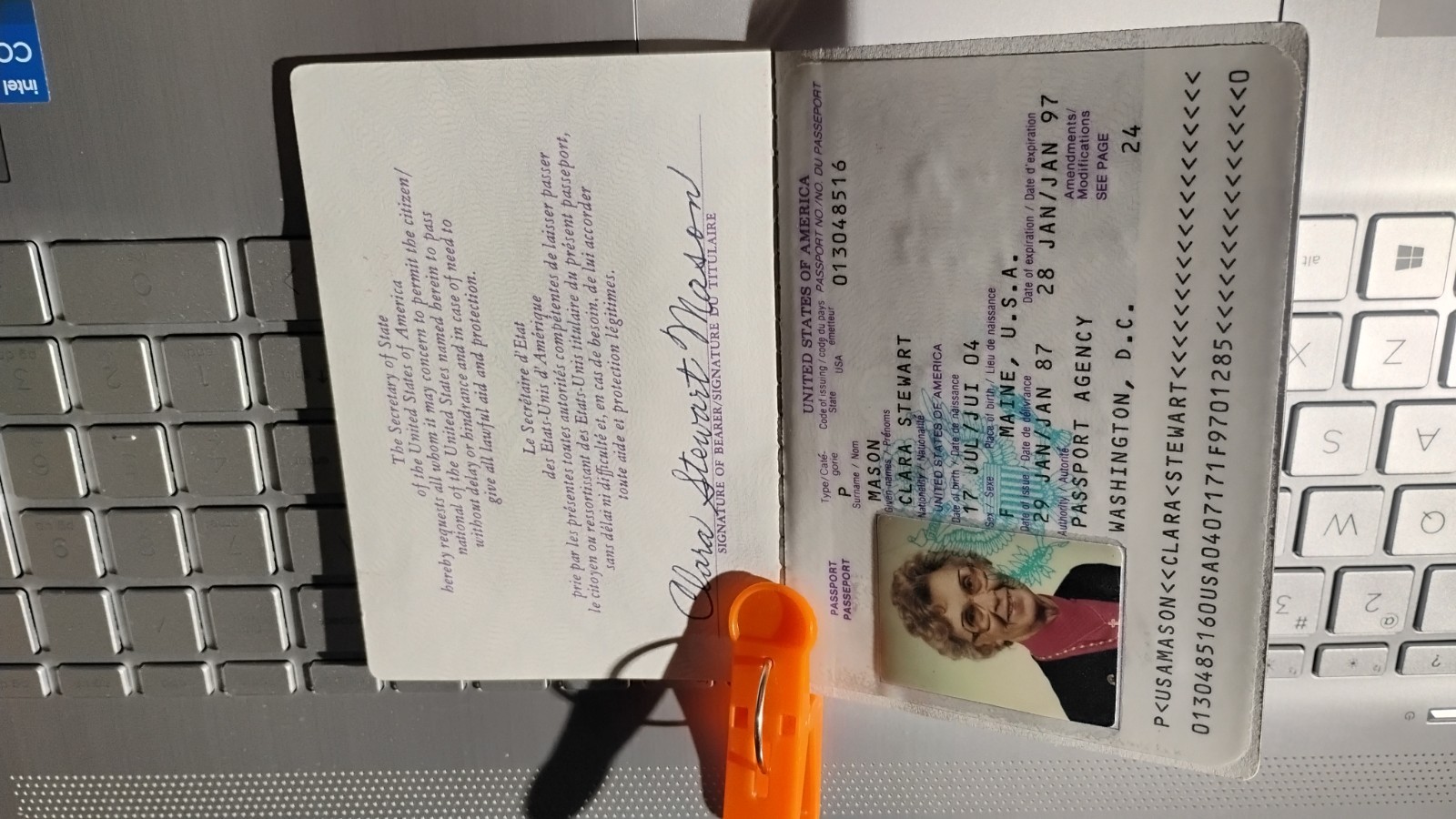 VINTAGE PASSPORT USA 1987 INK STAMPS