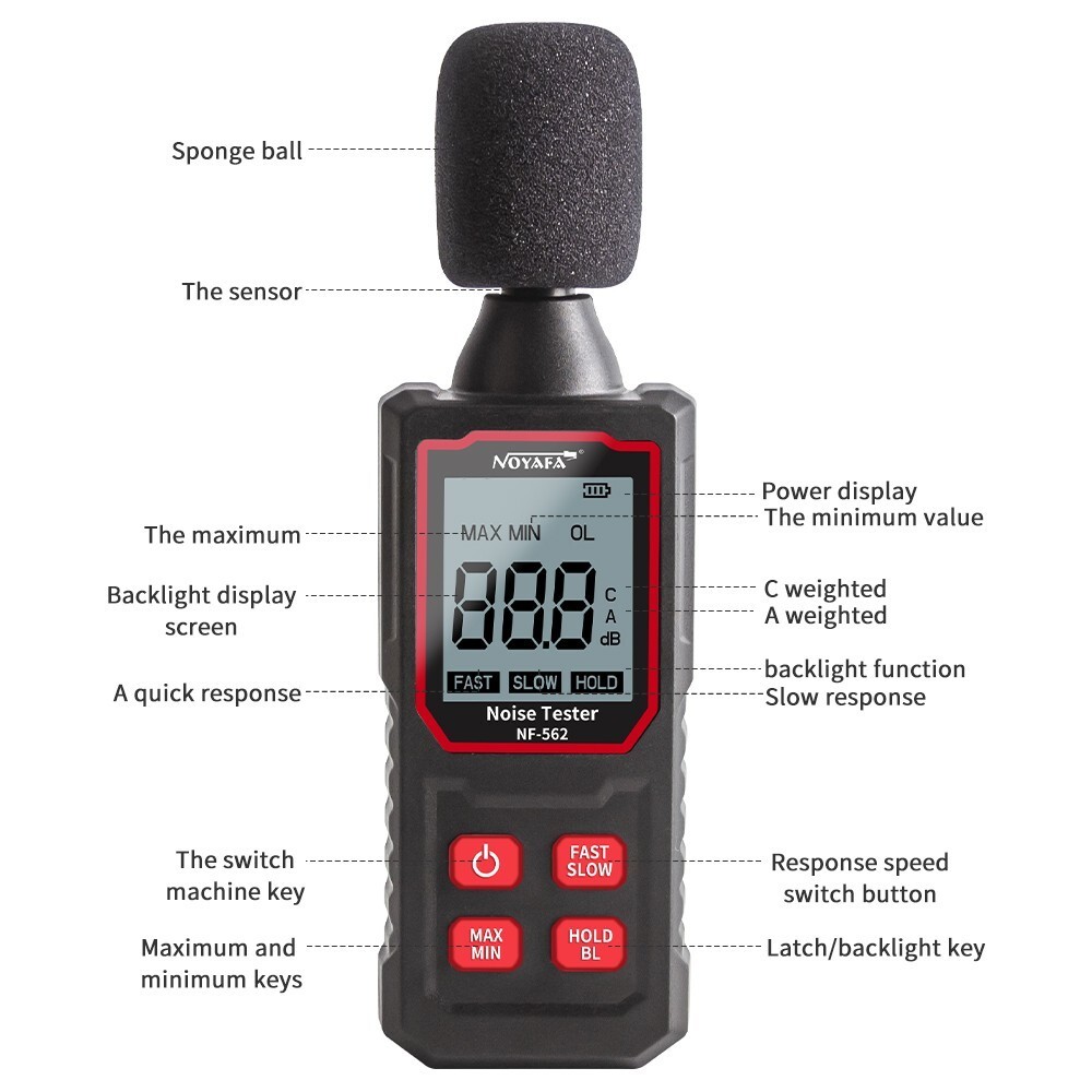 Digital Decibel Meter Sound Level Meter Professional Noise Detector SPL Tester