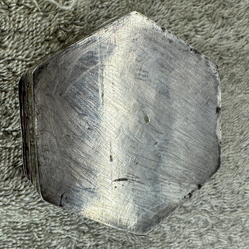 Solid Silver Enamel Hexagonal Box
