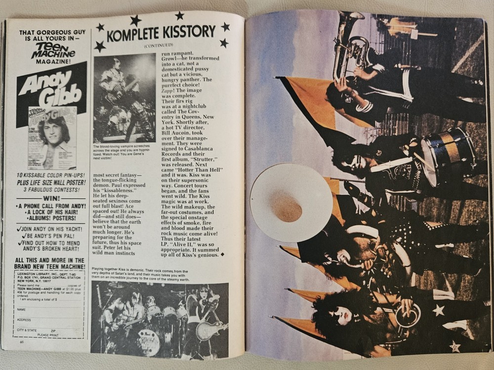 TV SUPERSTAR KISS PINUP BOOK 1978