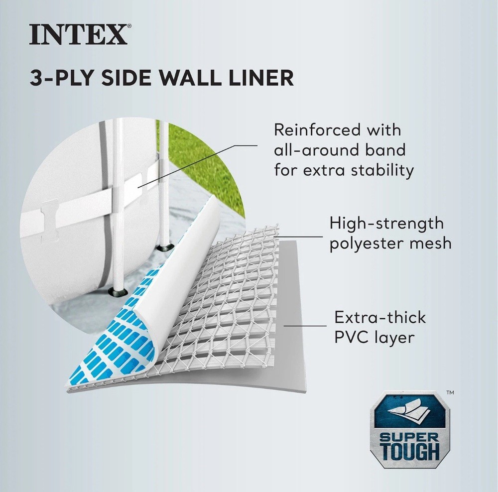 Intex 16' x 8' x 42" Prism Frame Rectangular Above Ground Swimming Pool Set