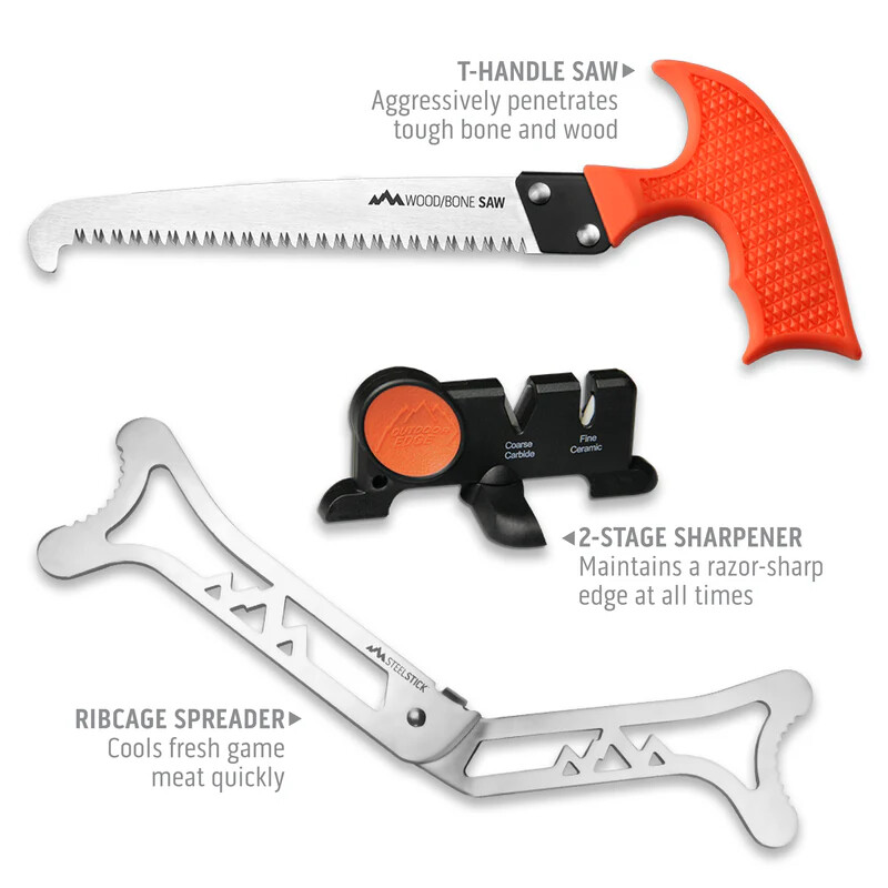 Outdoor Edge Jager Pak Game Processing Kit Fixed Blade Knife Set JP-8
