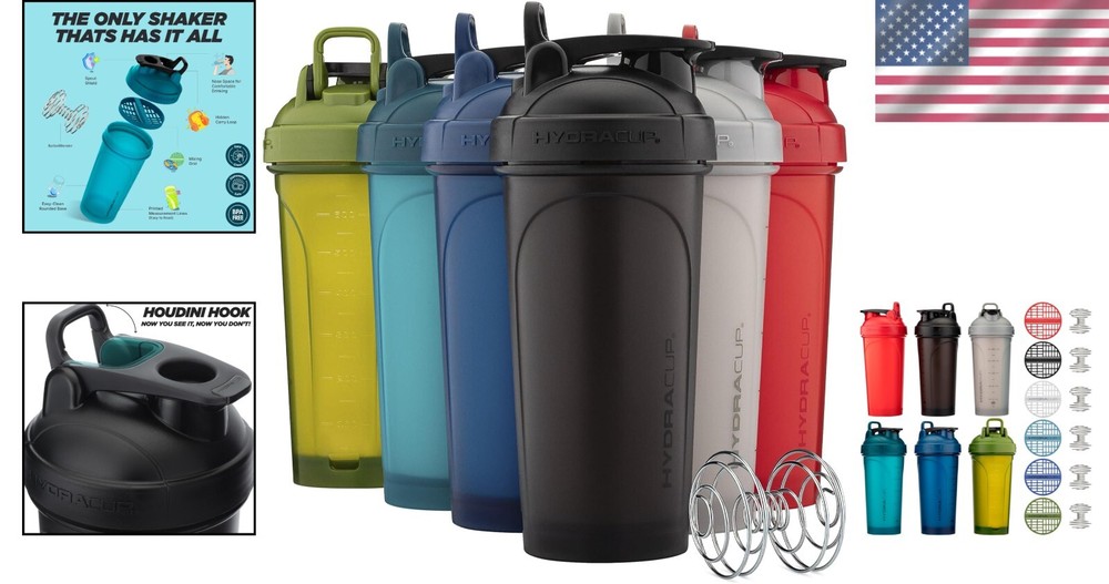 6-Pack PRO Leak-Proof Shaker Bottles - Comfortable Drinking & Measurement