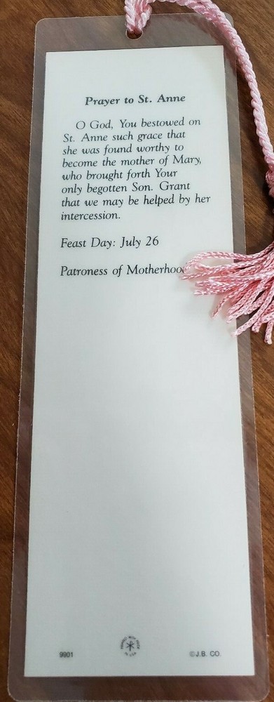 St. Anne laminated bookmark