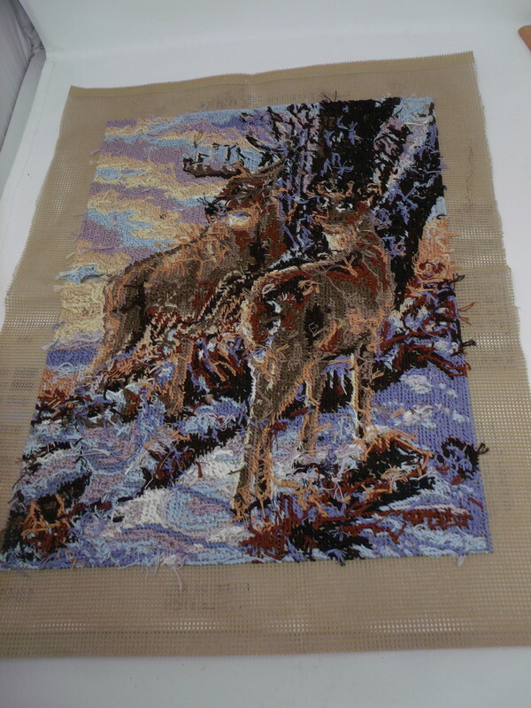 Fully Stitched Collection D'Art DOE & STAG Needlepoint Ready to Frame