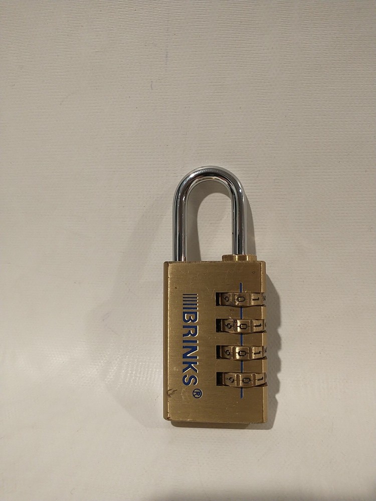 BRINKS 30mm 4-Dial Combination Weather-Resistant SOLID BRASS Security PADLOCK
