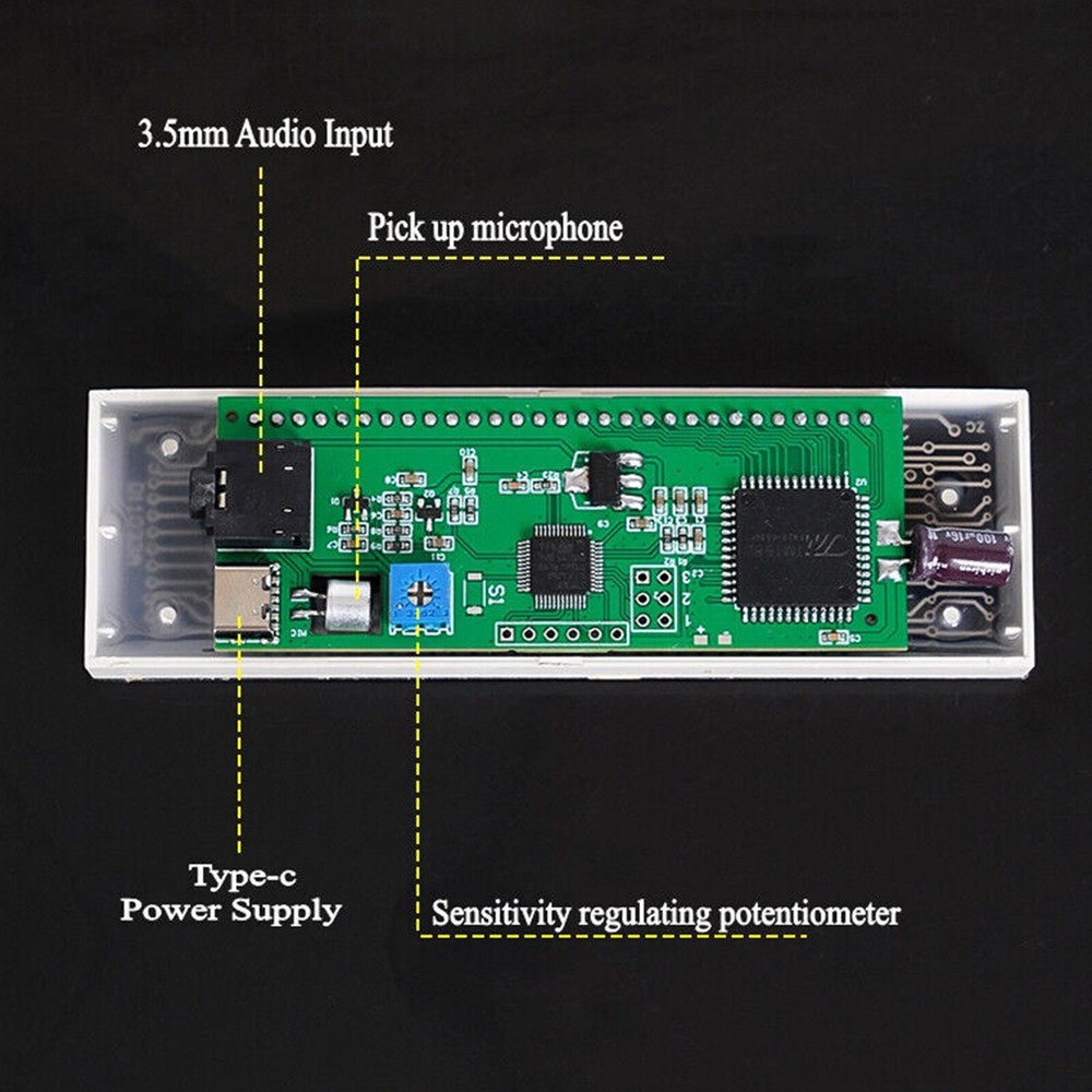 15segment Spectrum LED Display Sound-controlled Audio Level Indicator VU Meter