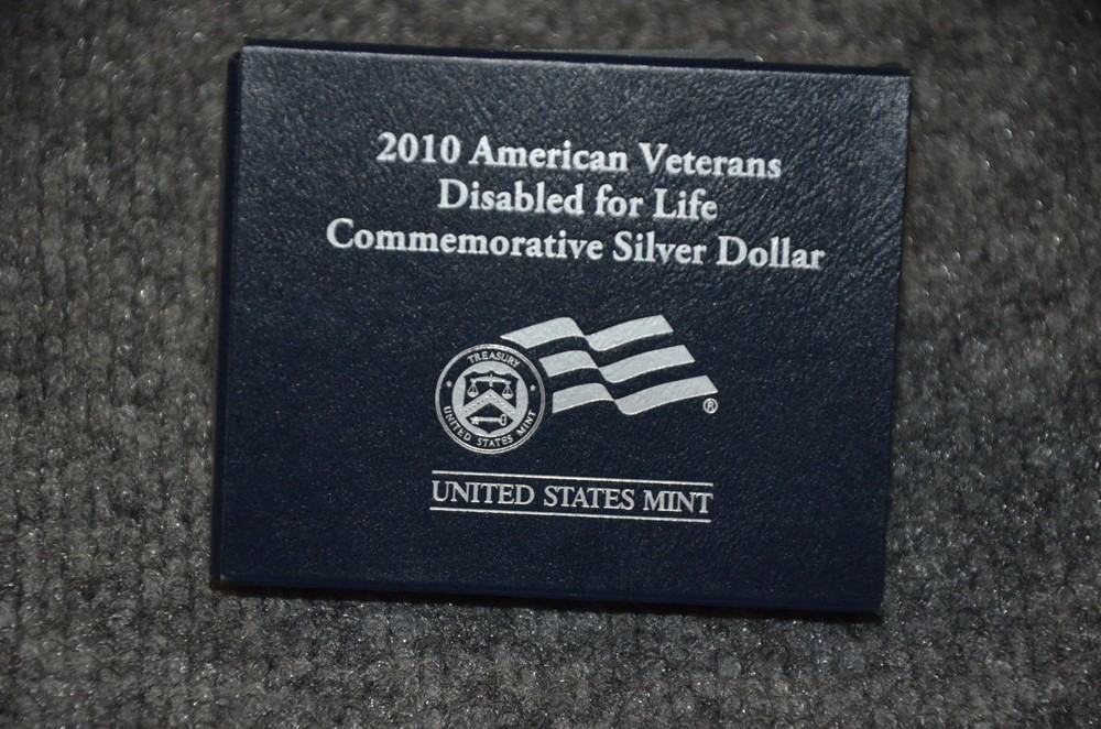 *Empty Box* For 2010-W Unc Comm. Disabled Veterans Silver Dollar w/ Capsule