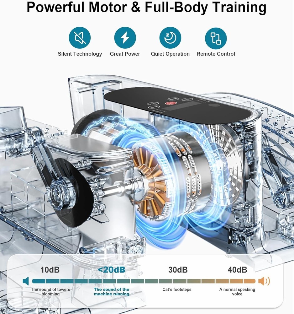 - Quiet Motorized Leg Exerciser with Smart Remote, 12-Speed Manual Programs A...