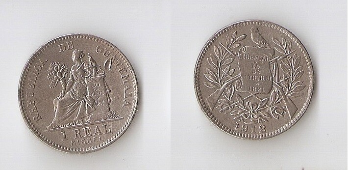 Guatemala 1 real 1912 (H) High grade!!!
