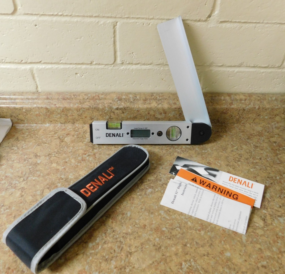 Denali Electronic Angle Protractor Angle Range 0-185° w/ Case & Manual