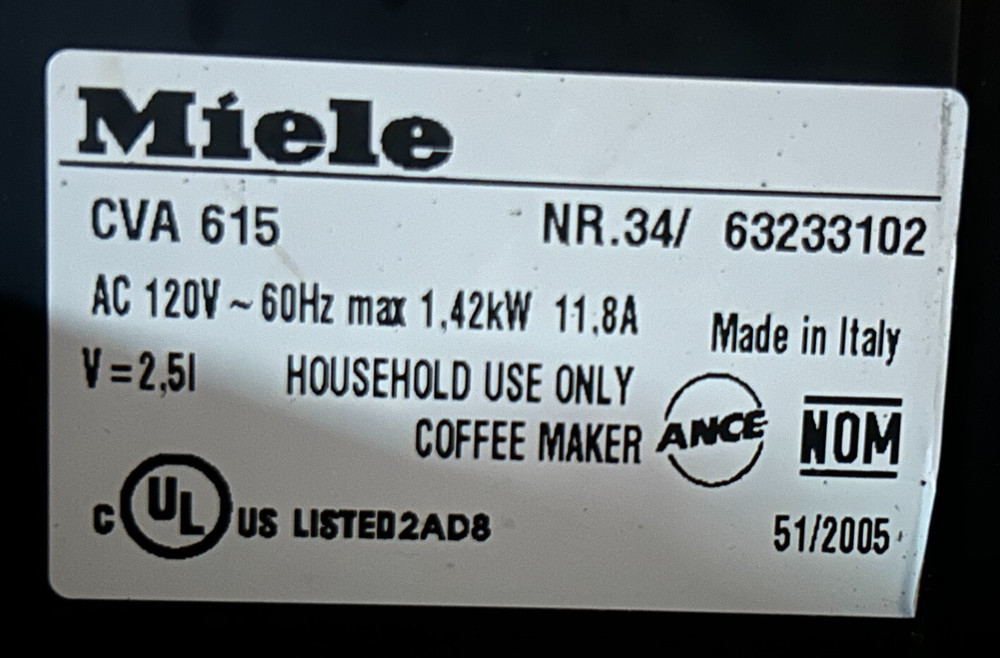 Miele CVA 615 Coffee Maker Mounting Panel Electronic Unit - USED