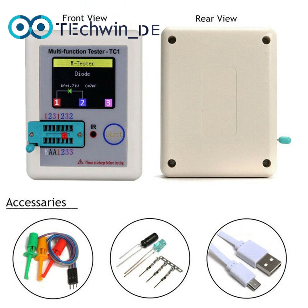LCR-TC1/T7 LCD Display function Didoe Triode TFT Backlight Transistor Tester