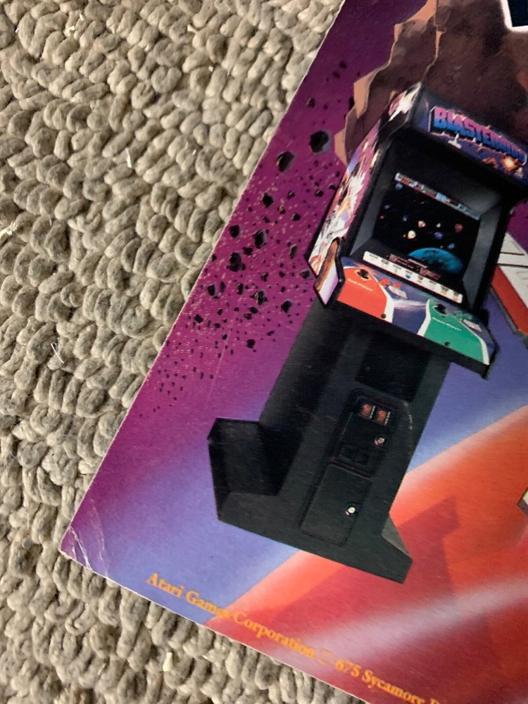 Original 1988 ad Blasteroids Atari Quarterback John Elway ARCADE Game FLYER