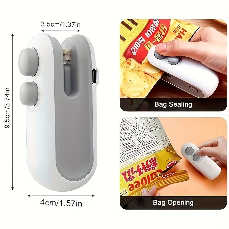 Mini 2-in-1 Snack Heat Sealer, Cutting Portable Food Sealer for Snack Sealing