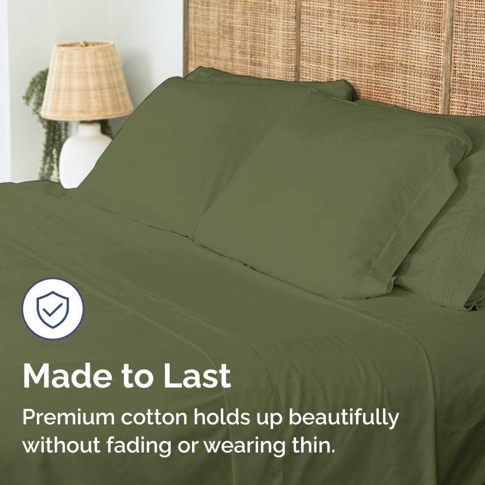 Queen 400 Thread Count 100% Cotton Flat Sheet - Comfortable, Cooling & Breath...