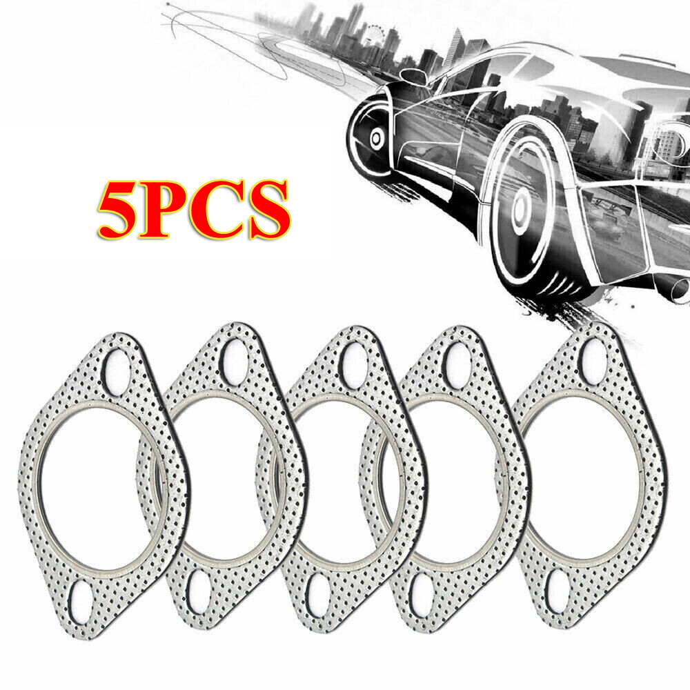 Set of 5 Exhaust Gasket 3inch 2 Bolt High Temp Exhaust Flange Gasket Heavy Duty