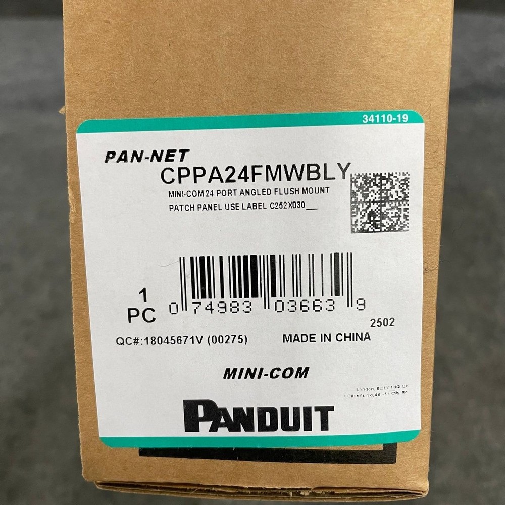 PANDUIT Pan-Net 24-Port Flat Angled Flush-Mount Patch Panel Cover CPPA24FMWBLY