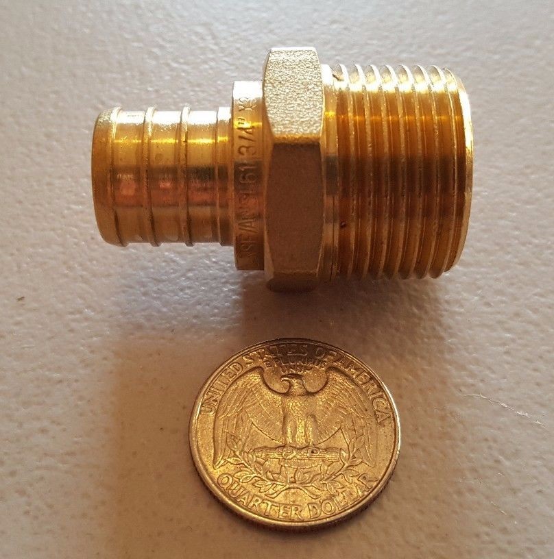 10 PCS. 3/4" PEX X 3/4" MALE NPT THREADED ADAPTER BRASS CRIMP FITTING LEAD FREE