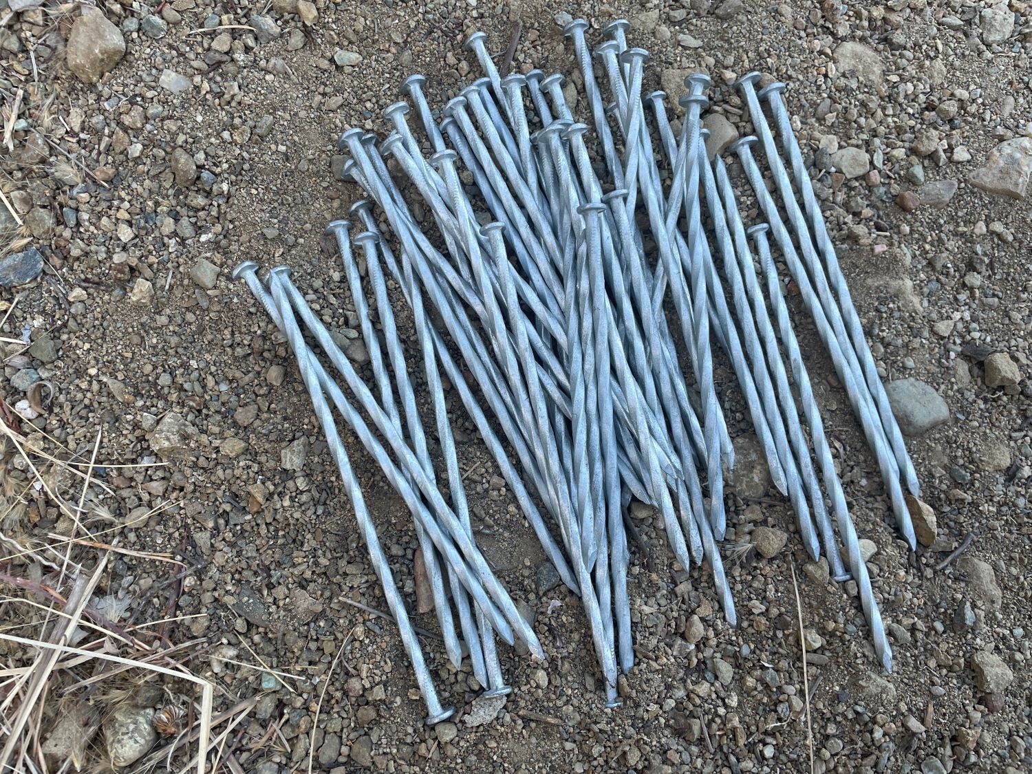 Sandbaggy 6 inch Galvanized Artificial Turf Nails - Spiral Landscape Spikes