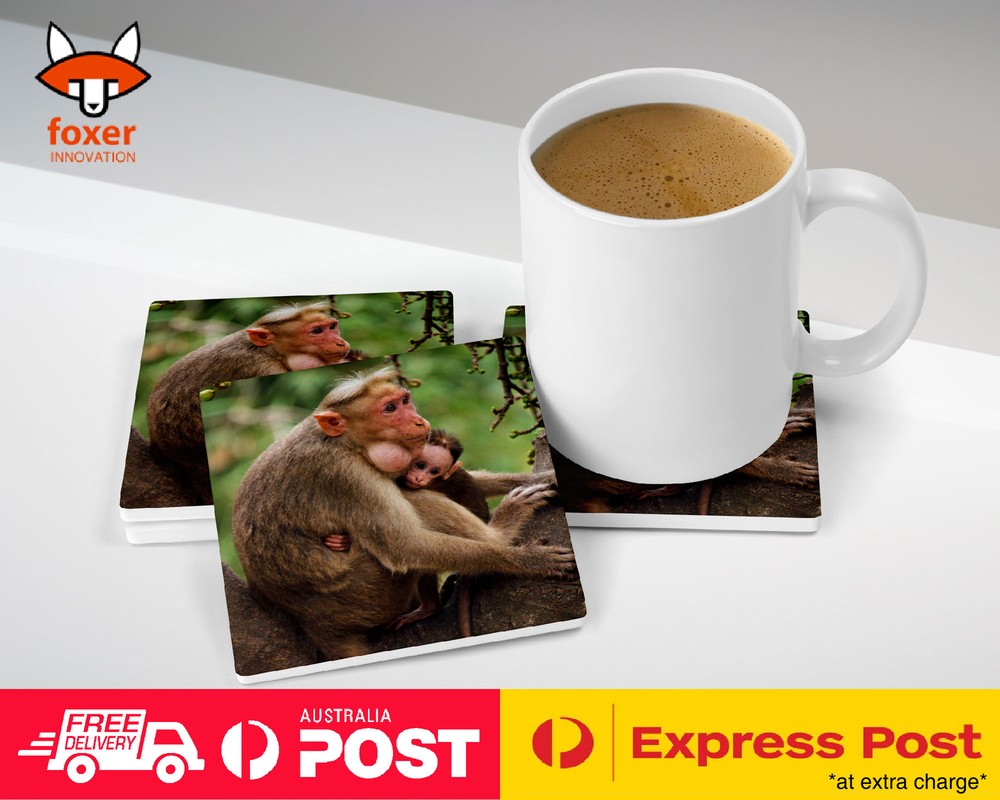 COASTER COFFEE DRINKING MAT|CUTE ADORABLE TAN MONKEY APE #14