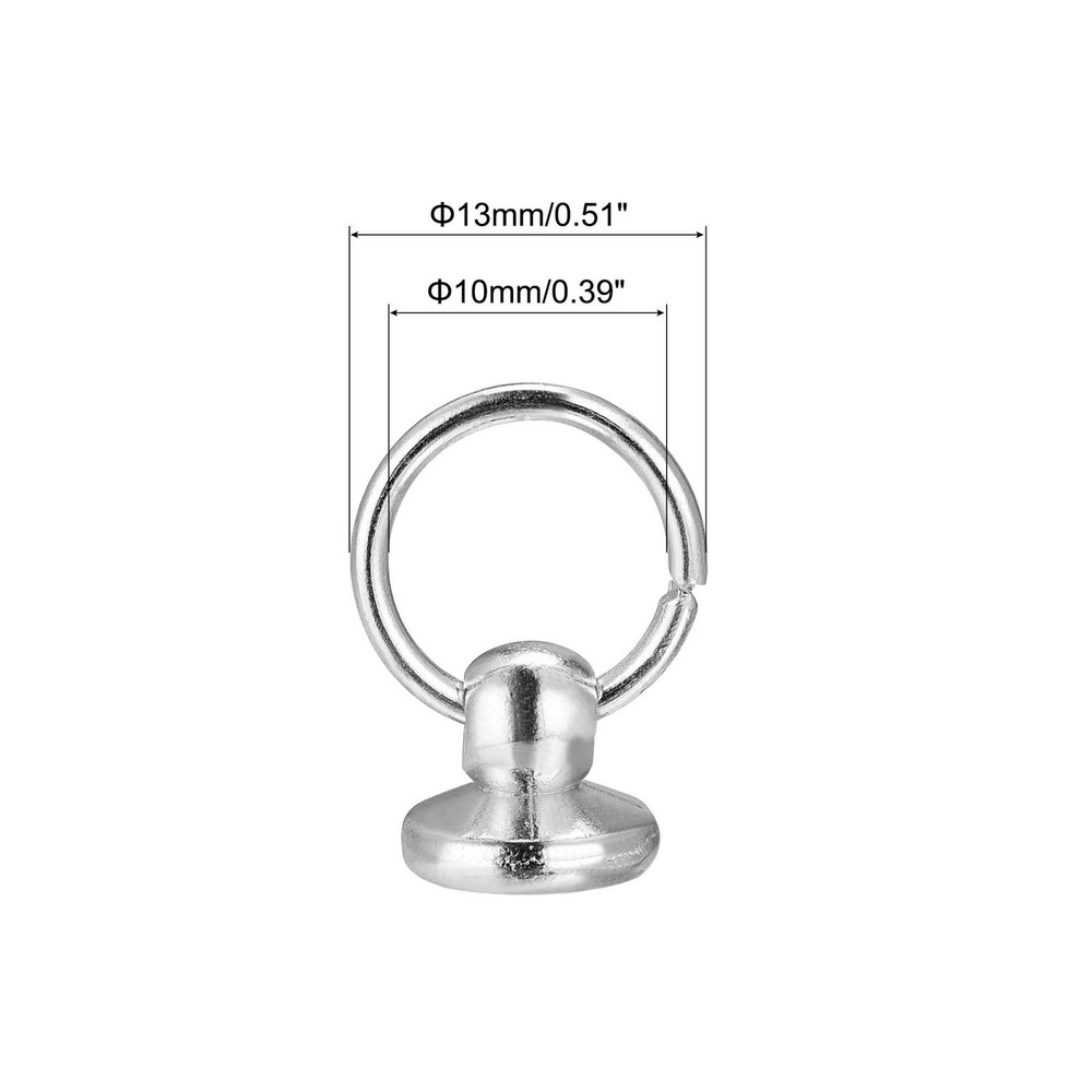0.5" Toroidal Joint Button Pin Rivets Screw Silver 10pcs