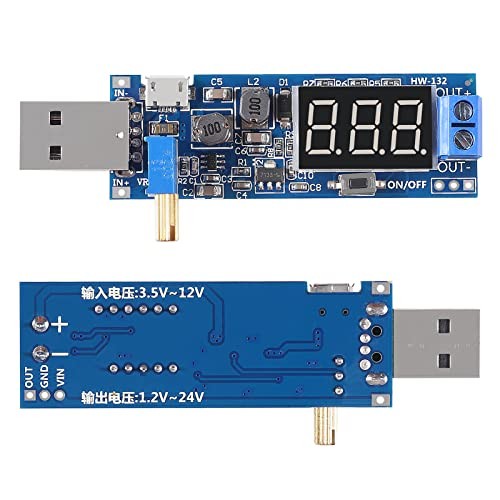 2PCS USB Step UP/Down Power Supply Module, Adjustable DC-DC 5V to 3.5V / 12V