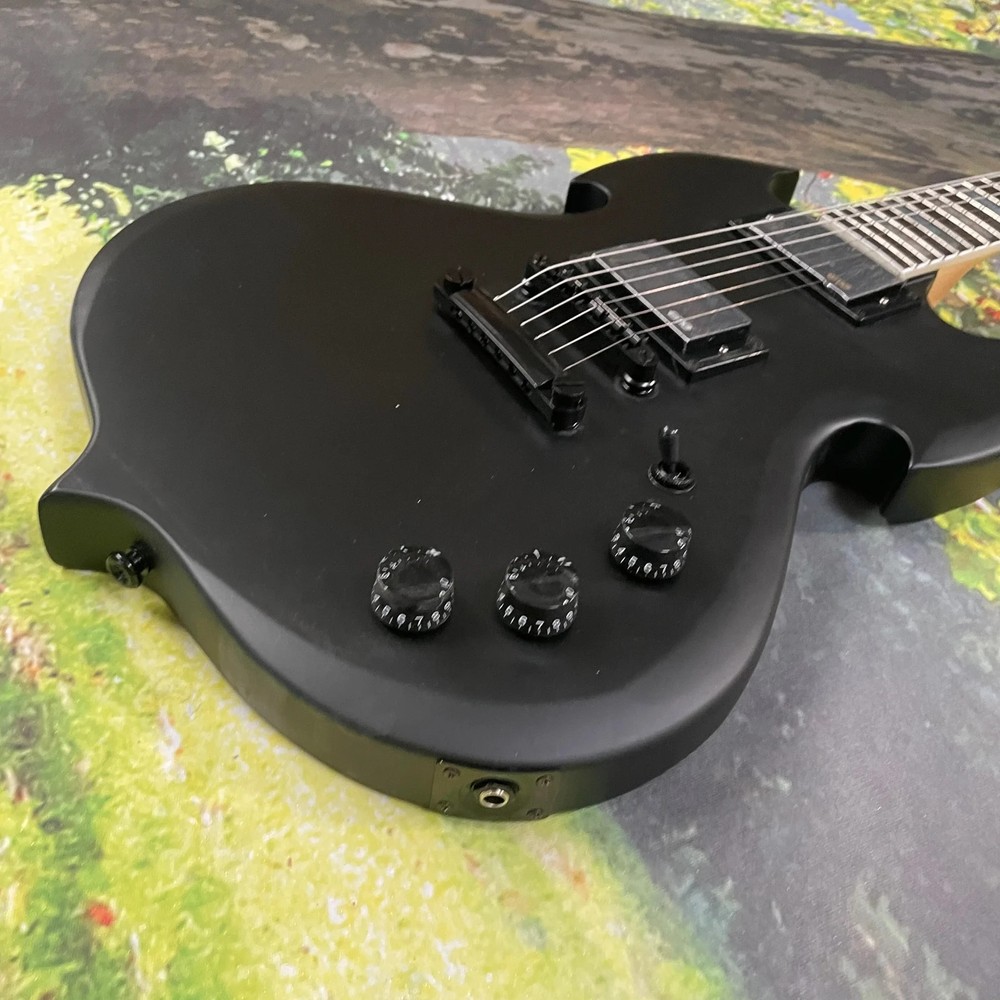 Customized Electric Guitar Black Matte Solid Body 6-String Free Shipping