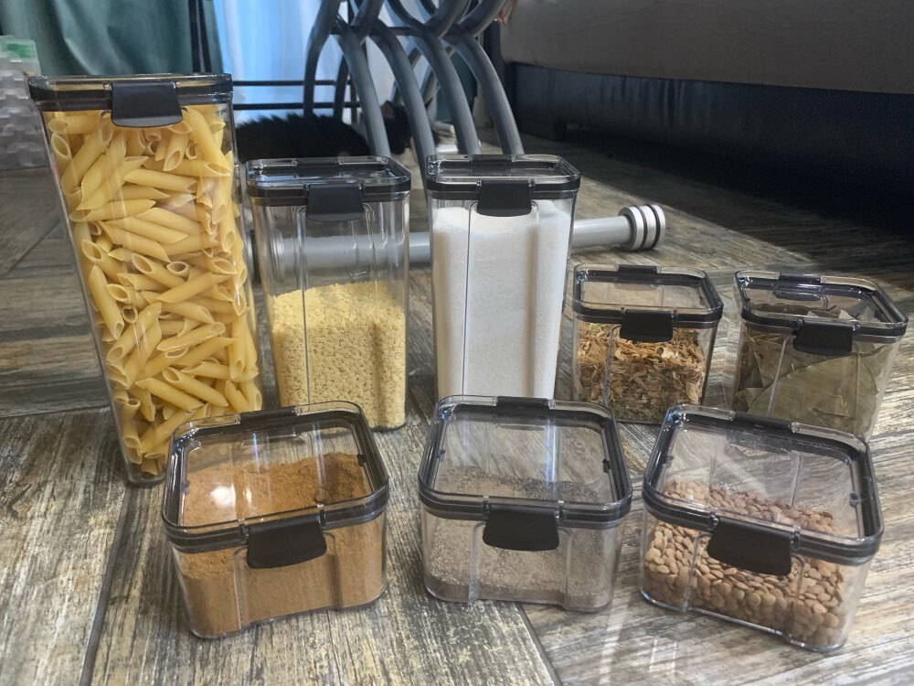 Food Storage Containers Airtight Cans Plastic Storage Boxes Stackable Food